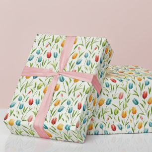 Papel de Embrulho Floral de Tulipa