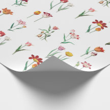 Papel de Embrulho Floral de Tulipas