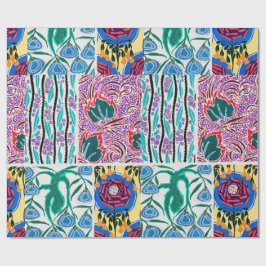 Papel de embrulho floral design art nouveau colori