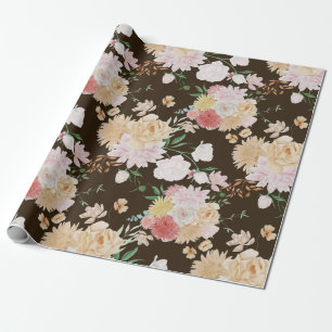 Papel de embrulho floral dourado