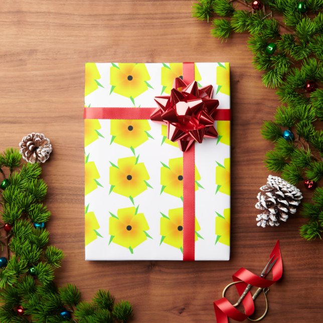 Papel de embrulho floral elegante – Flor bela  (Presente de Natal)