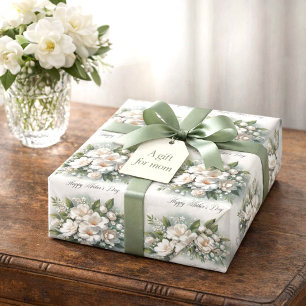 Papel de embrulho floral elegante para o Dia das M