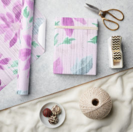 Papel de embrulho floral em aquarela lavanda elega