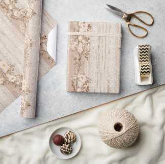 Papel de embrulho floral em renda vintage francesa