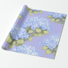 Papel de Embrulho Floral Hortênsia Azul