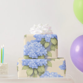 Papel de Embrulho Floral Hortênsia Azul