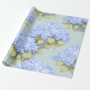 Papel de Embrulho Floral Hortênsia Azul – Boutique