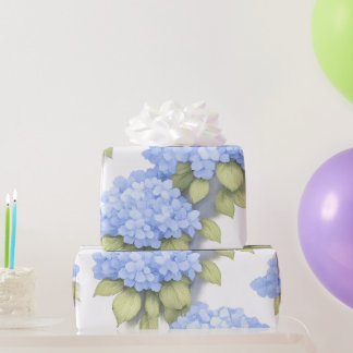 Papel de Embrulho Floral Hortênsia Azul – Boutique