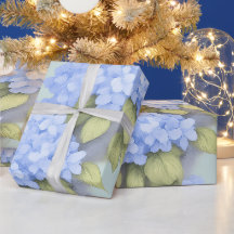 Papel de Embrulho Floral Hortênsia Azul – Boutique
