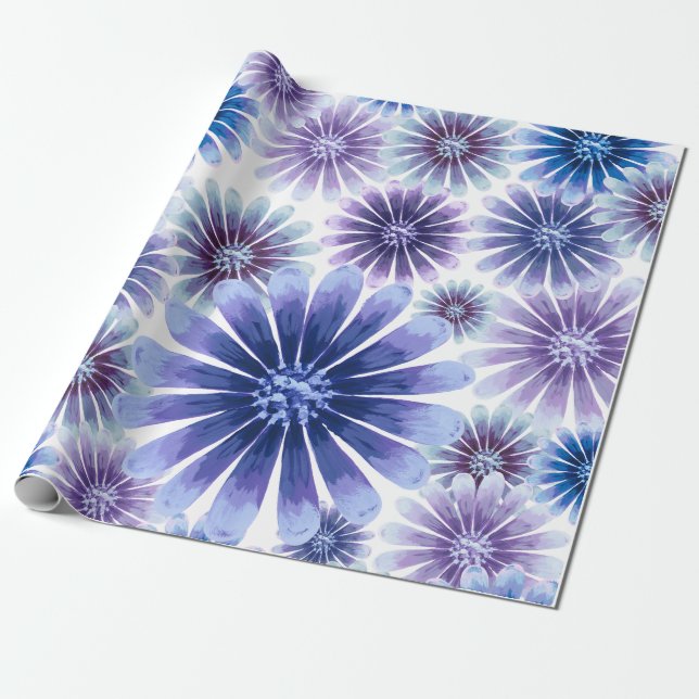 Papel de embrulho floral lavanda (Desenrolado)