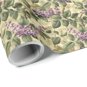 Papel de embrulho floral lilás roxo