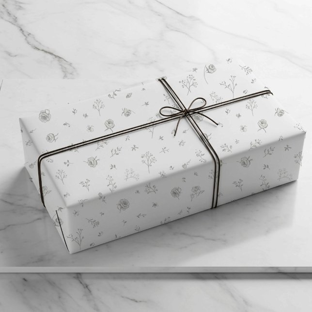 Papel de embrulho floral minimal lilás (Criador carregado)