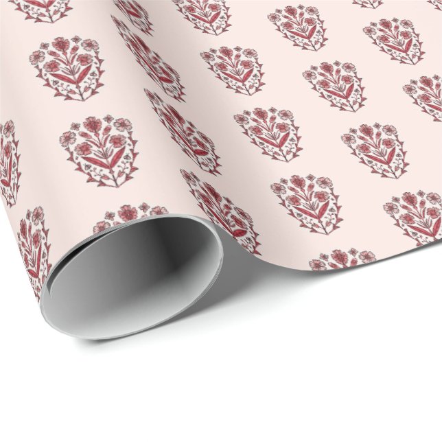 Papel de embrulho floral ornamentado (Ponta do rolo)