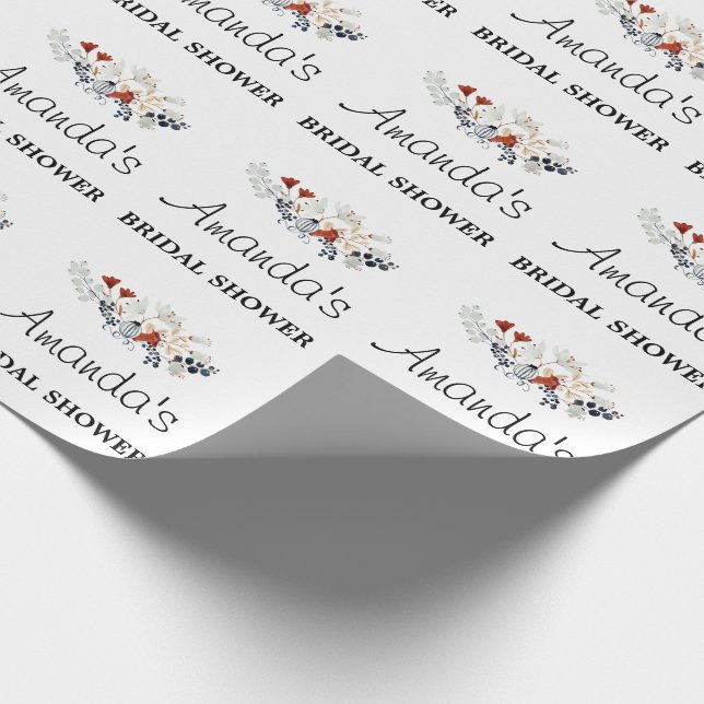 Papel de embrulho floral para chá de noiva (Ponta)