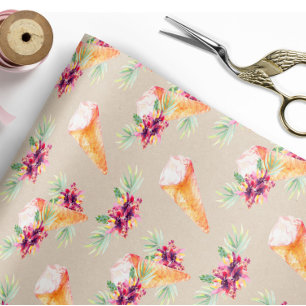 Papel de embrulho floral para chá de panela ou ani