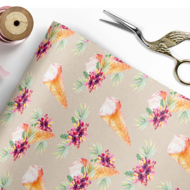 Papel de embrulho floral para chá de panela ou ani (Criador carregado)