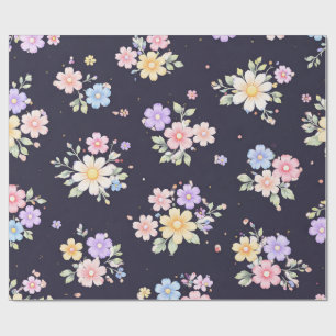 Papel de Embrulho Floral Pastel Vintage Cottagec