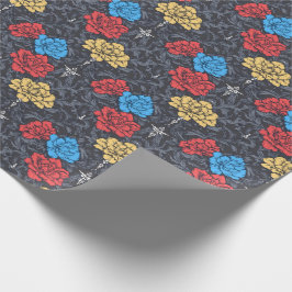 Papel de Embrulho Floral Peonias Pop Art