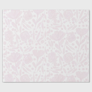 Papel de embrulho floral rosa claro