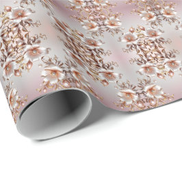 Papel de embrulho floral rosa decorativo