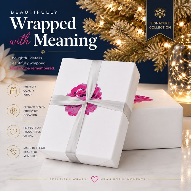 Papel de embrulho floral rosa personalizado (Criador carregado)