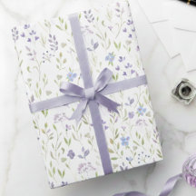 Papel de embrulho floral roxo