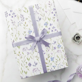 Papel de embrulho floral roxo