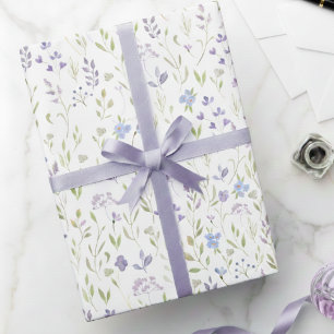 Papel de embrulho floral roxo