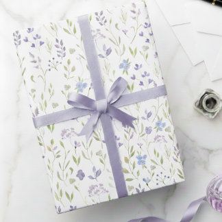Papel de embrulho floral roxo