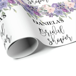 Papel de embrulho floral roxo personalizado para c