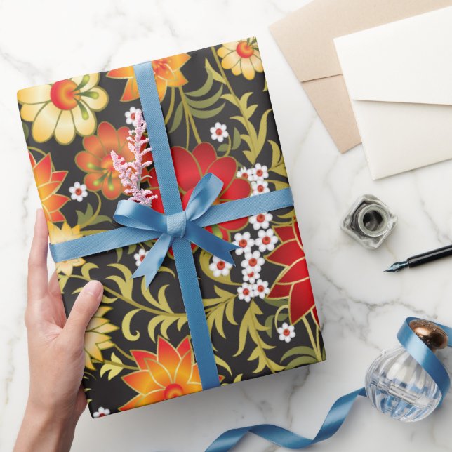 Papel de embrulho floral russo (Presentear)