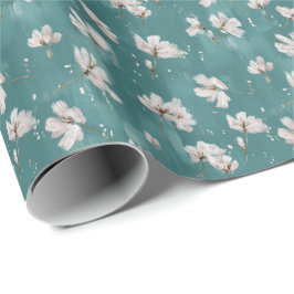 Papel de embrulho Floral Snow Spring