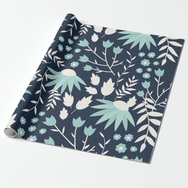 Papel de embrulho floral vintage (Desenrolado)