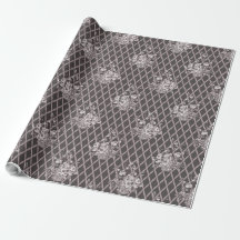 Papel de embrulho floral vintage em carvão