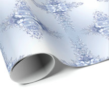 Papel de embrulho Flores Ornamentais Azuis com Pér