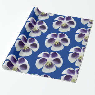 Papel de embrulho Flores Roxas e Brancas