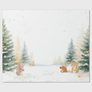 Papel de Embrulho Floresta de Inverno – Pinheiros 