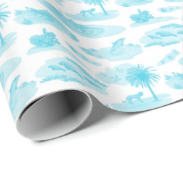Papel de embrulho Florida Toile (Turquesa)