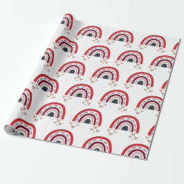 Papel de embrulho fofo de arco-íris do dia dos nam