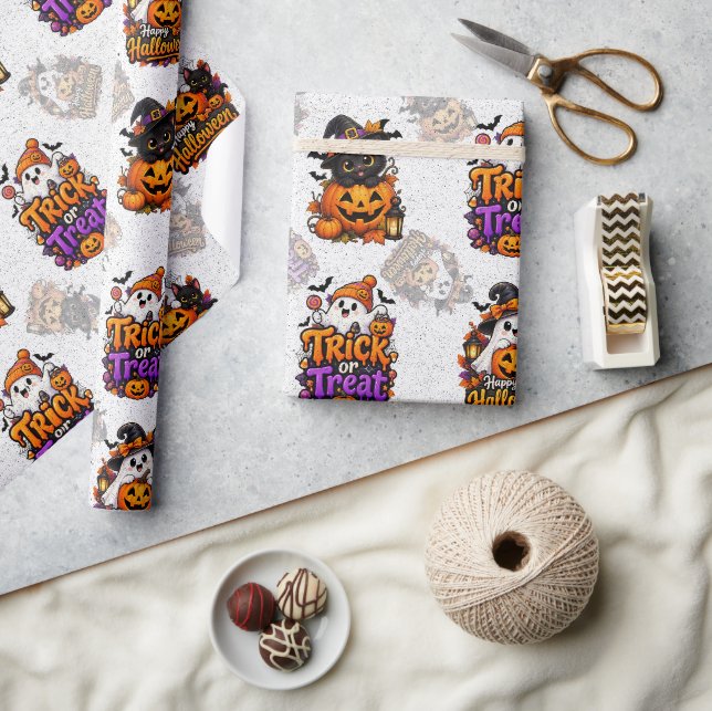 Papel de embrulho fofo de Halloween (Artesanato)