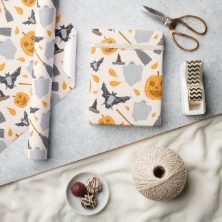Papel de embrulho fofo de Halloween