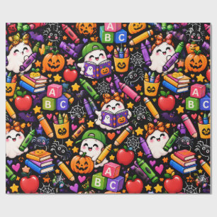 Papel de embrulho fofo de Halloween para professor