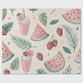 Papel de embrulho fofo de verão