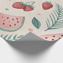 Papel de embrulho fofo de verão