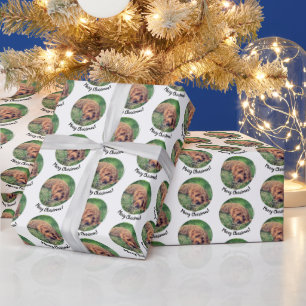 Papel de embrulho fofo do Golden Doodle