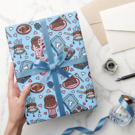 Papel de embrulho fofo para amantes de chocolate