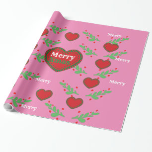 Papel de embrulho Folha e Amor Natalino