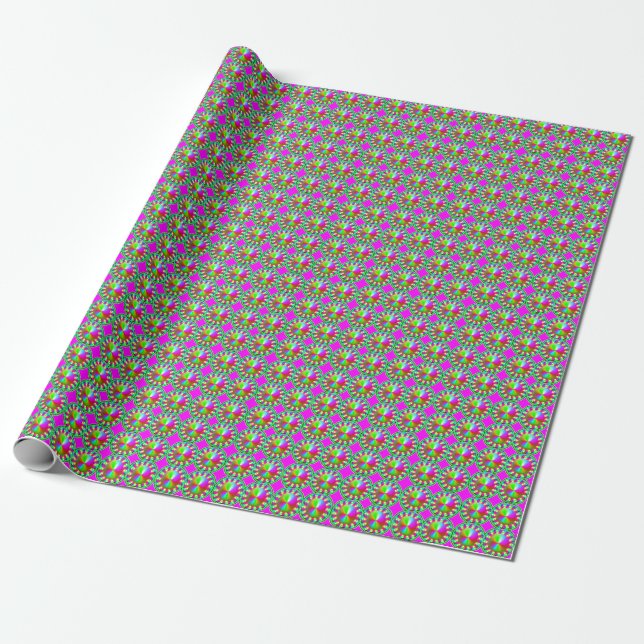 Papel de embrulho fosco com design 3D multicolorid (Desenrolado)