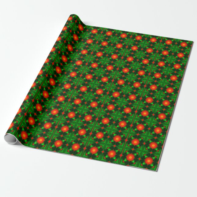 Papel de embrulho fosco vibrante – Design digital  (Desenrolado)