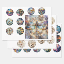 Papel de embrulho Frente Floral Vintage e Resina d